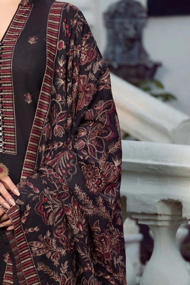 Dhanak - 3PC Embroidered Shirt with Dhanak Embroidered Shawl - 580 - Sapphire Studios