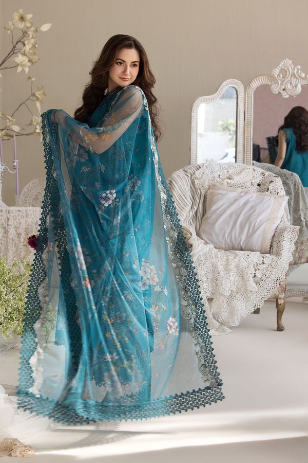 Dhanak - 3PC Embroidered Shirt with Digital Printed Embroidered Dupatta - 3359 - Sapphire Studios
