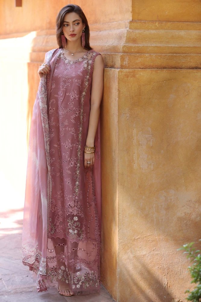 Dhanak - 3PC Embroidered Shirt with Digital Printed Silk Dupatta - 3282 - Sapphire Studios