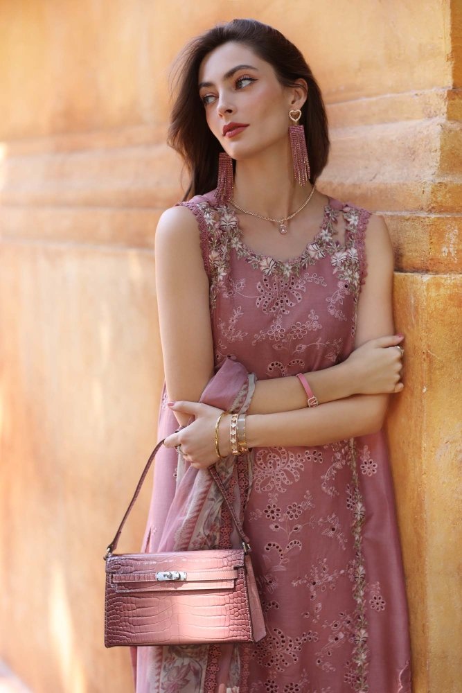 Dhanak - 3PC Embroidered Shirt with Digital Printed Silk Dupatta - 3282 - Sapphire Studios