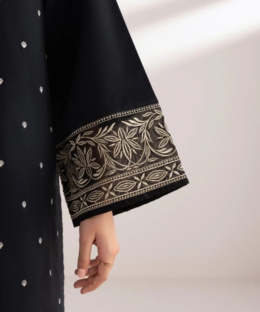 Dhanak - 3PC Embroidered Shirt with Digital printed wool shawl - 3121 - Sapphire Studios