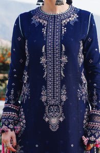 Dhanak - 3PC Embroidered Shirt with Digital Printed Wool Shawl - 3122 - Sapphire Studios