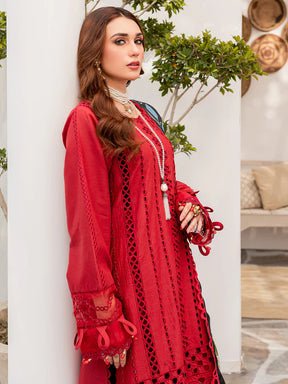 Dhanak - 3PC Embroidered Shirt with Digital Printed Wool Shawl - 3160 - Sapphire Studios