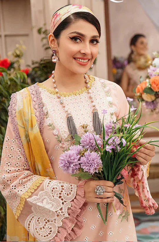 Dhanak - 3PC Embroidered Shirt with Digital Printed Wool Shawl - 3192 - Sapphire Studios