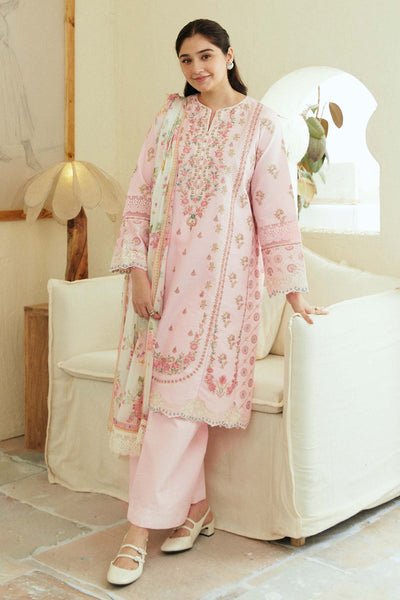Dhanak - 3PC Embroidered Shirt with Digital Printed Wool Shawl - 3193 - Sapphire Studios