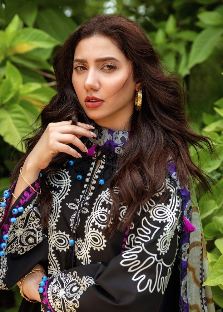 Dhanak - 3PC Embroidered Shirt with Digital Printed Wool Shawl - 3253 - Sapphire Studios