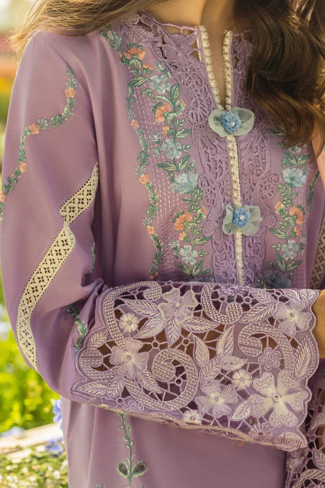 Dhanak - 3PC Embroidered Shirt with Digital Printed Wool Shawl - 3325 - Sapphire Studios