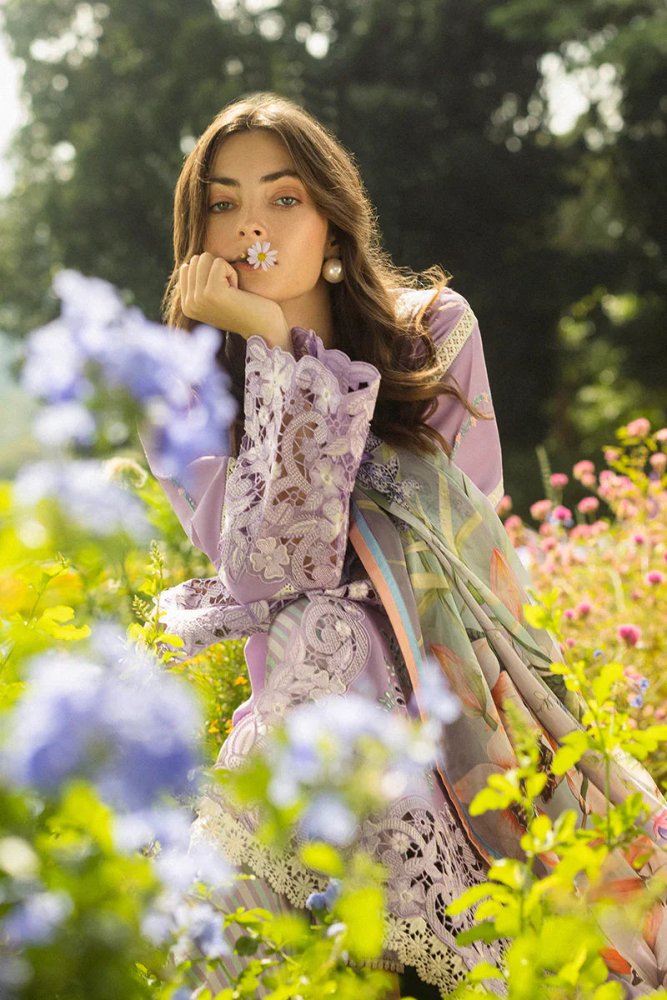 Dhanak - 3PC Embroidered Shirt with Digital Printed Wool Shawl - 3325 - Sapphire Studios