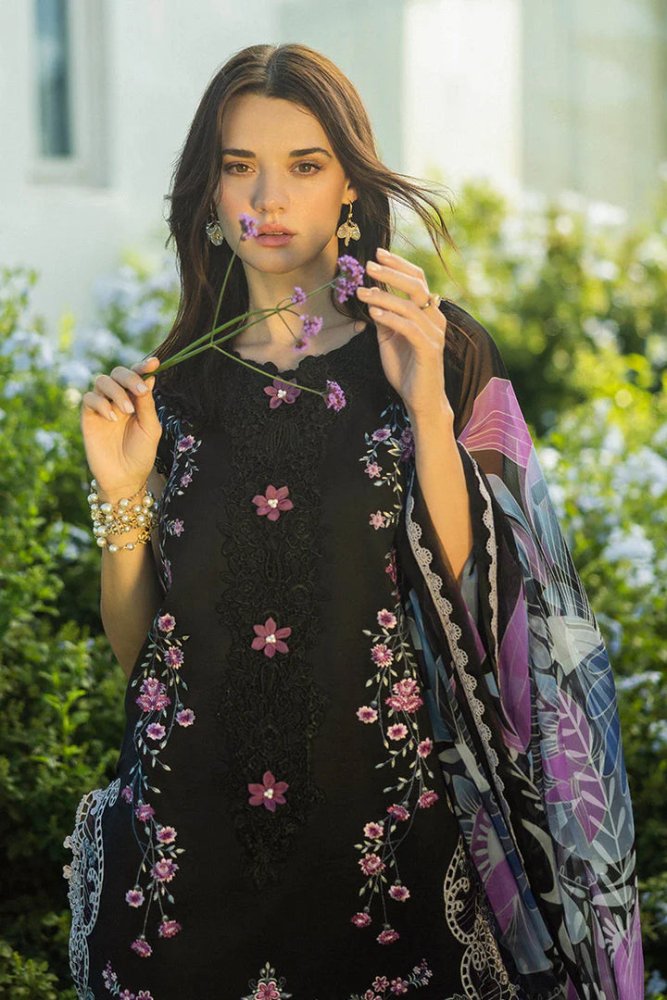 Dhanak - 3PC Embroidered Shirt with Digital Printed Wool Shawl - 3355 - Sapphire Studios