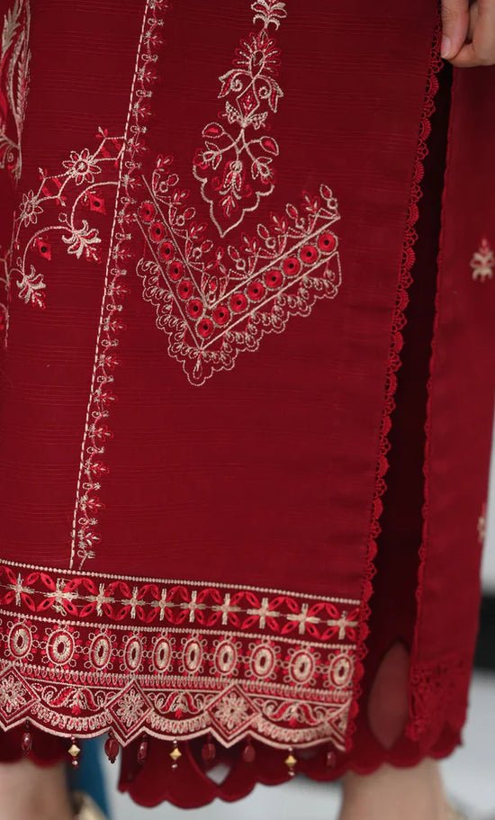 Dhanak - 3PC Embroidered Shirt with Digital Printed Wool Shawl - 3527 - Sapphire Studios