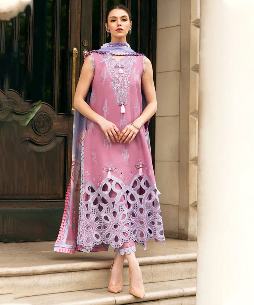 Dhanak - 3PC Embroidered Shirt with Digital Printed Wool Shawl - 662 - Sapphire Studios