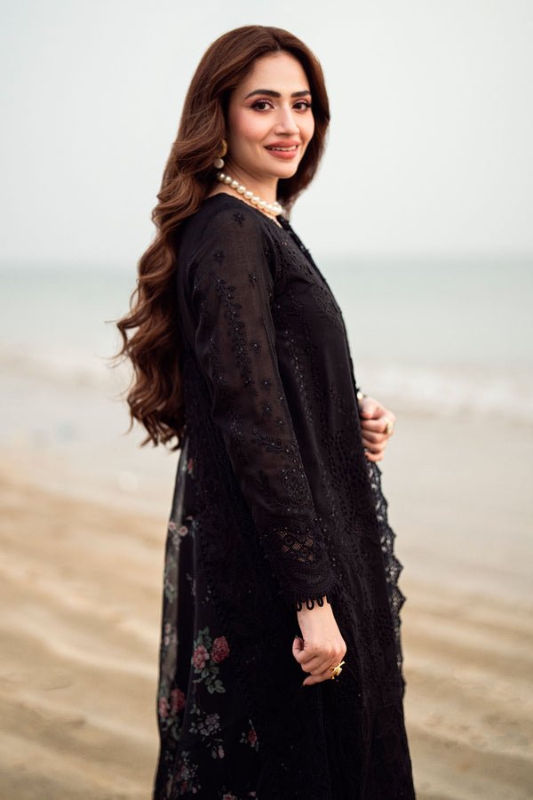 Dhanak - 3PC Embroidered Shirt with Organza Digital Printed Dupatta - 3309 - Sapphire Studios