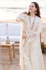 Dhanak - 3PC Embroidered Shirt with Organza Digital Printed Embroidered Dupatta - 3360 - Sapphire Studios