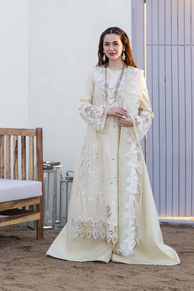 Dhanak - 3PC Embroidered Shirt with Organza Digital Printed Embroidered Dupatta - 3360 - Sapphire Studios