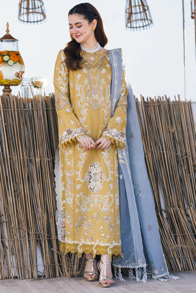 Dhanak - 3PC Embroidered Shirt with Organza Embroidered Dupatta - 3145 - Sapphire Studios