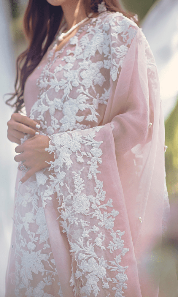 Dhanak - 3PC Embroidered Shirt with Organza Embroidered Dupatta - 3294 - Sapphire Studios