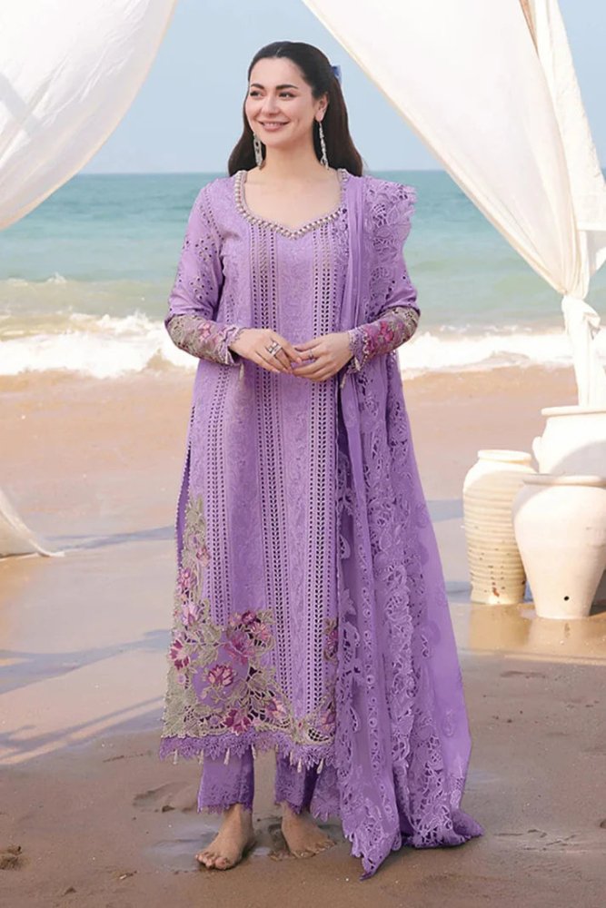 Dhanak - 3PC Embroidered Shirt With Organza Embroidered Dupatta - 3341 - Sapphire Studios