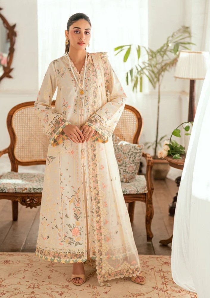 Dhanak - 3PC Embroidered Shirt with Organza Embroidered Dupatta - 3368 - Sapphire Studios