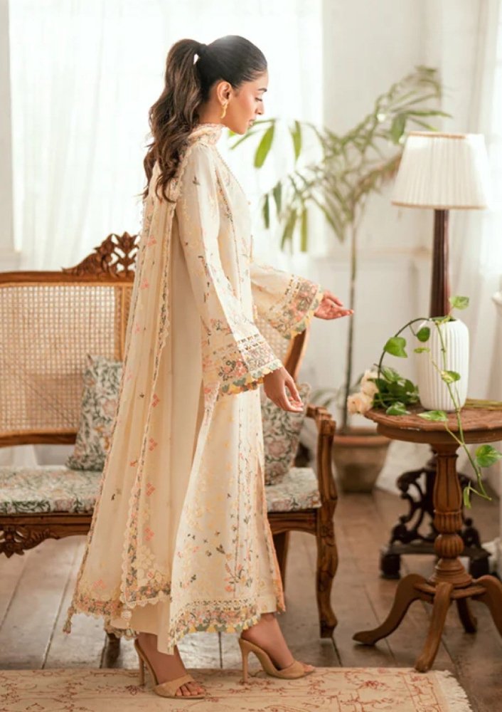 Dhanak - 3PC Embroidered Shirt with Organza Embroidered Dupatta - 3368 - Sapphire Studios
