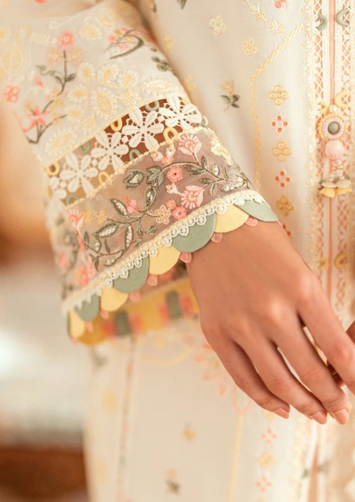 Dhanak - 3PC Embroidered Shirt with Organza Embroidered Dupatta - 3368 - Sapphire Studios