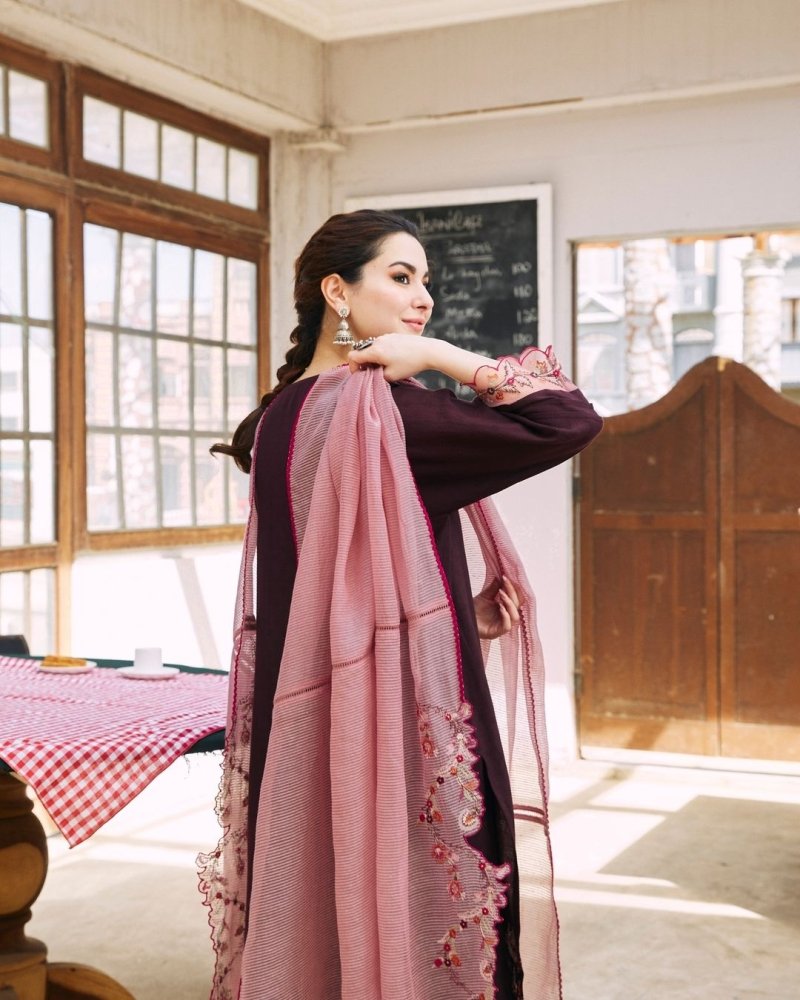 Dhanak - 3PC Embroidered Shirt with Organza Embroidered Dupatta - 3420 - Sapphire Studios