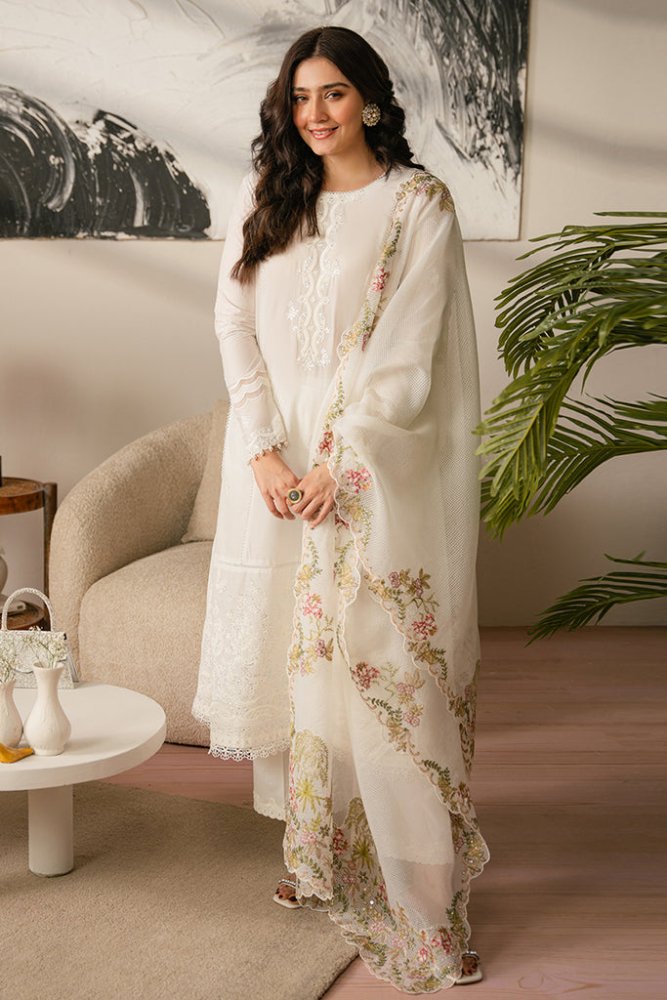 Dhanak - 3PC Embroidered Shirt with Organza Embroidered Dupatta - 3515 - Sapphire Studios