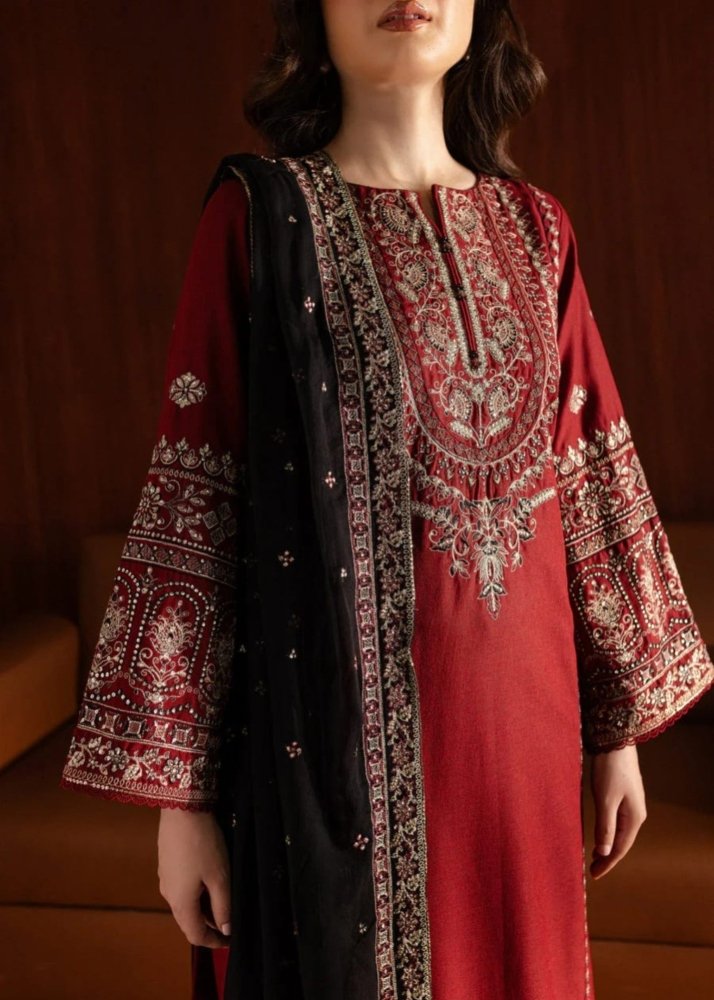 Dhanak - 3PC Embroidered Shirt With Organza Sequence Embroidered Dupatta - 3351 - Sapphire Studios