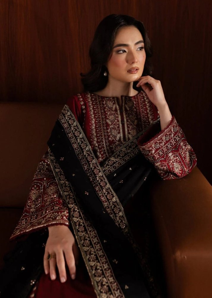 Dhanak - 3PC Embroidered Shirt With Organza Sequence Embroidered Dupatta - 3351 - Sapphire Studios