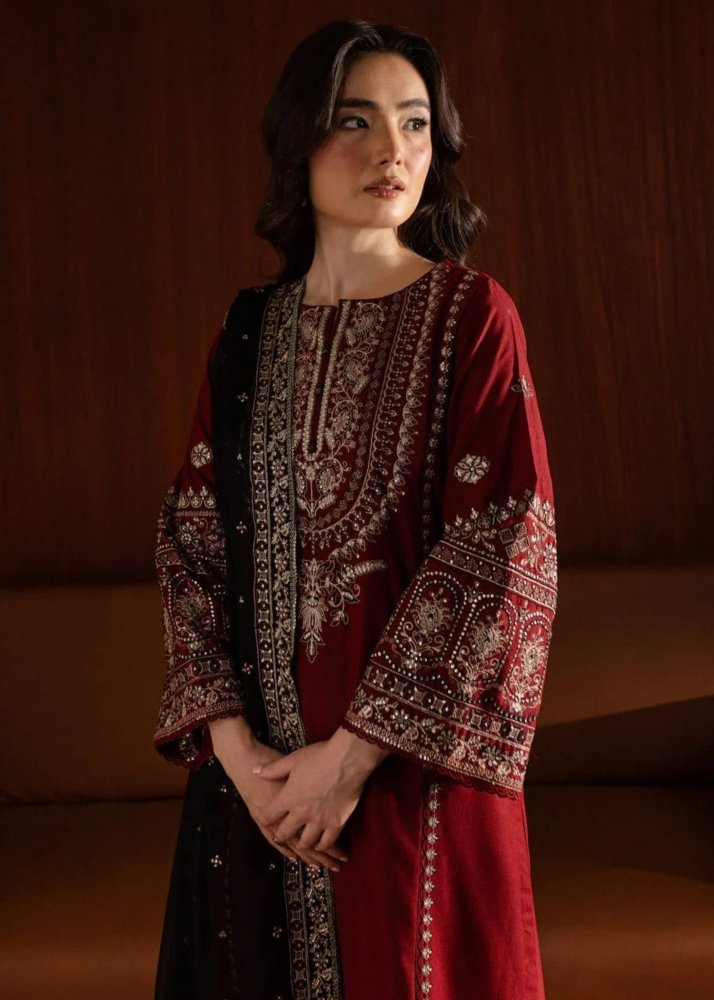 Dhanak - 3PC Embroidered Shirt With Organza Sequence Embroidered Dupatta - 3351 - Sapphire Studios