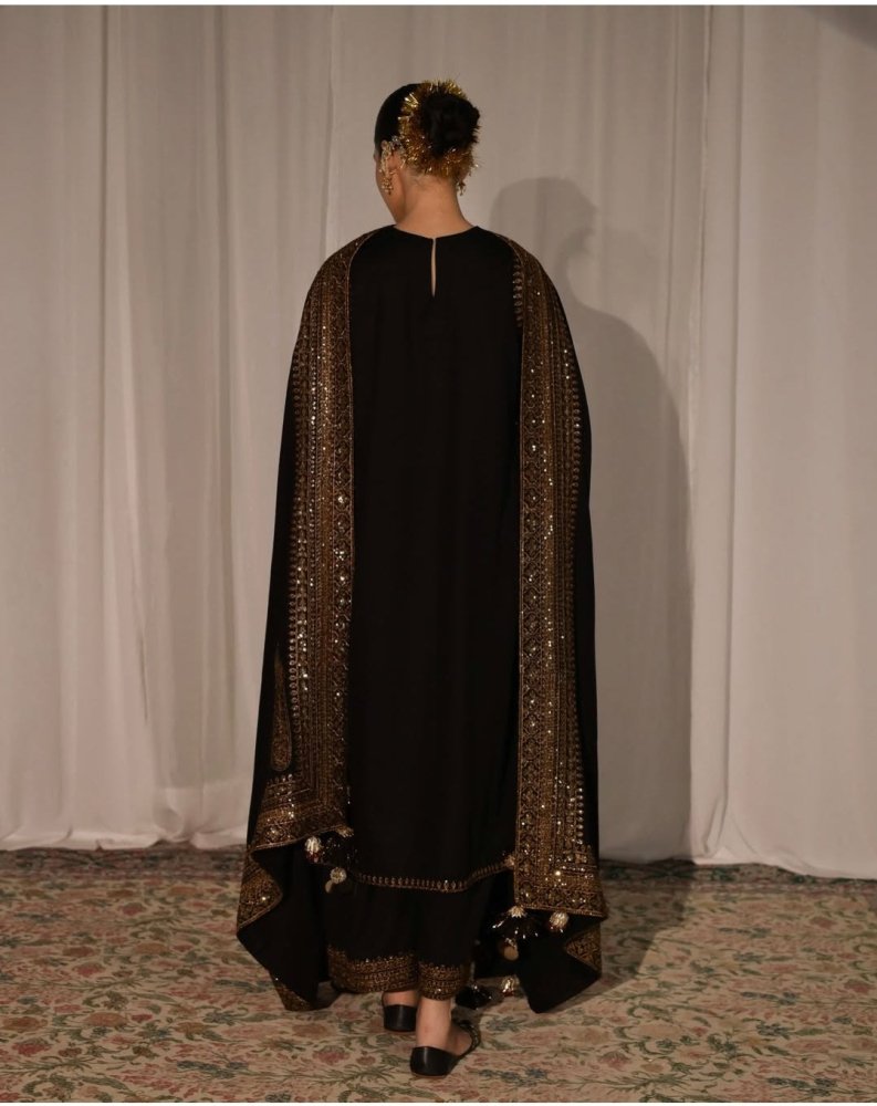 Dhanak - 3PC Embroidered Shirt with Organza Sequins Embroidered Dupatta - 3373 - Sapphire Studios