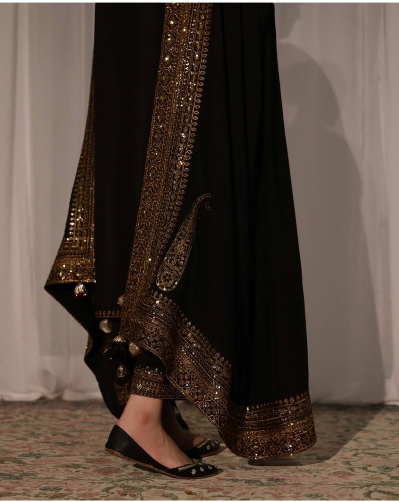 Dhanak - 3PC Embroidered Shirt with Organza Sequins Embroidered Dupatta - 3373 - Sapphire Studios