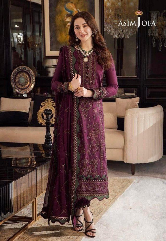 Dhanak 3PC Embroidered With Chiffon Embroidered Dupatta - 673 - Sapphire Studios