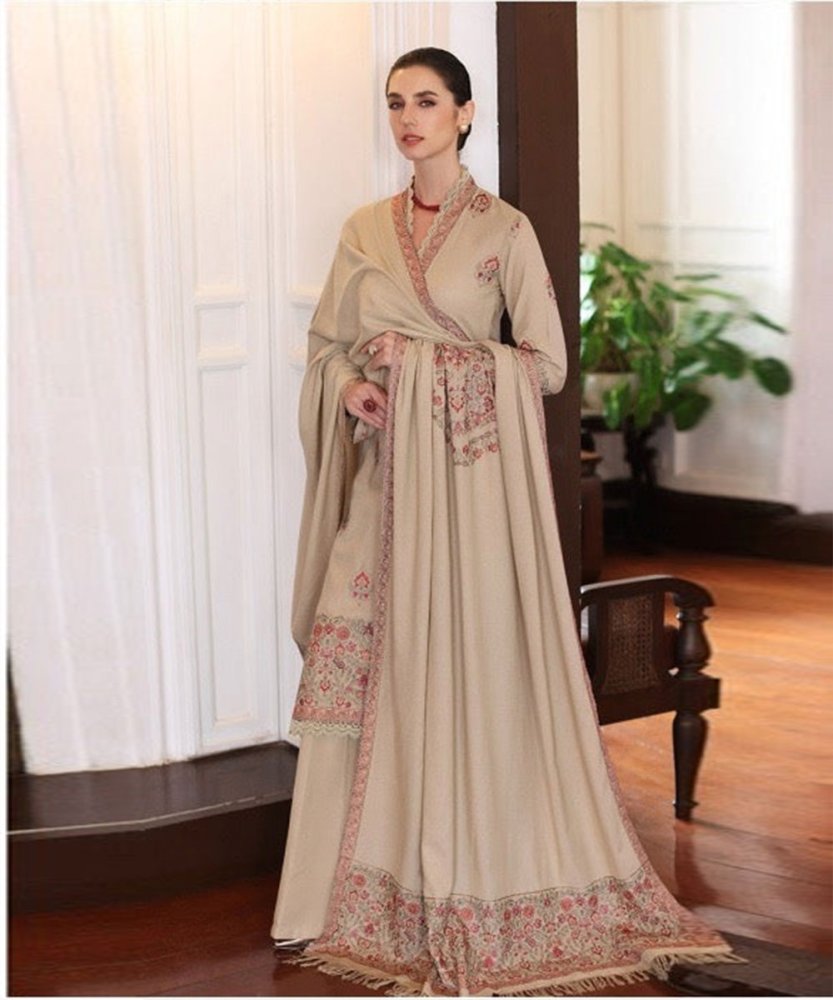Dhanak 3PC Embroidered With Dhanak Shawl Embroidered - 108 - Sapphire Studios