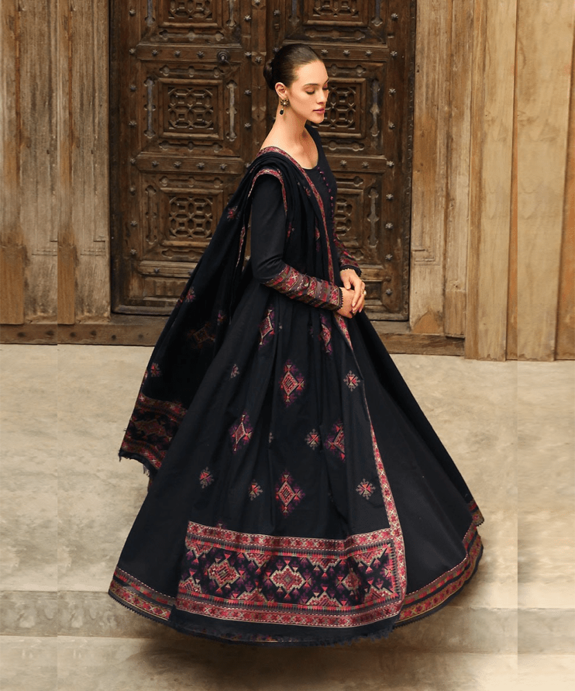 Dhanak 3PC Embroidered With Dhanak Shawl Embroidered - 132 - Sapphire Studios