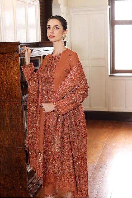 Dhanak 3PC Embroidered With Dhanak Shawl Embroidered - 188 - Sapphire Studios