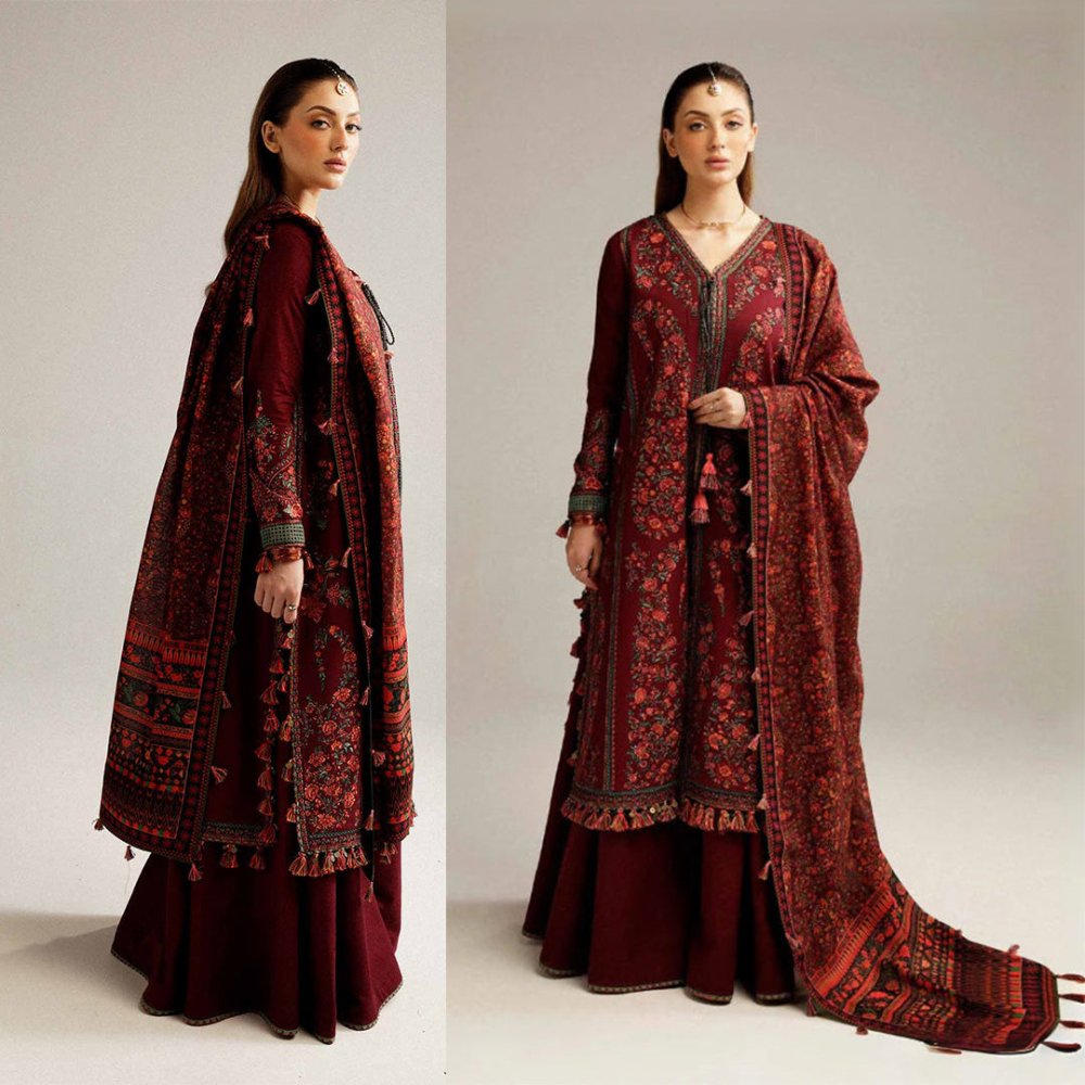 Dhanak 3PC Embroidered With Digital Printed Dupatta - 172 - Sapphire Studios