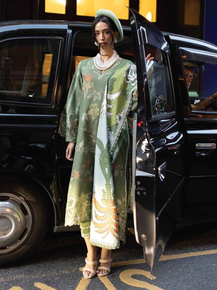 Dhanak 3PC Embroidered With Digital Printed Wool Shawl - 103 - Sapphire Studios