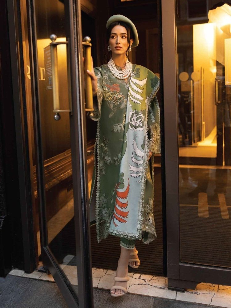 Dhanak 3PC Embroidered With Digital Printed Wool Shawl - 103 - Sapphire Studios