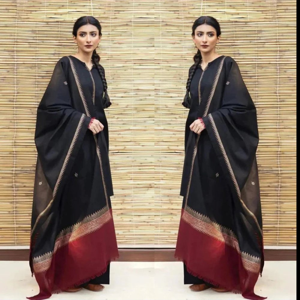 Dhanak 3PC With Woolen Shawl - 555 - Sapphire Studios