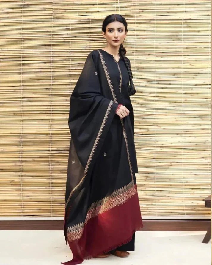 Dhanak 3PC With Woolen Shawl - 555 - Sapphire Studios