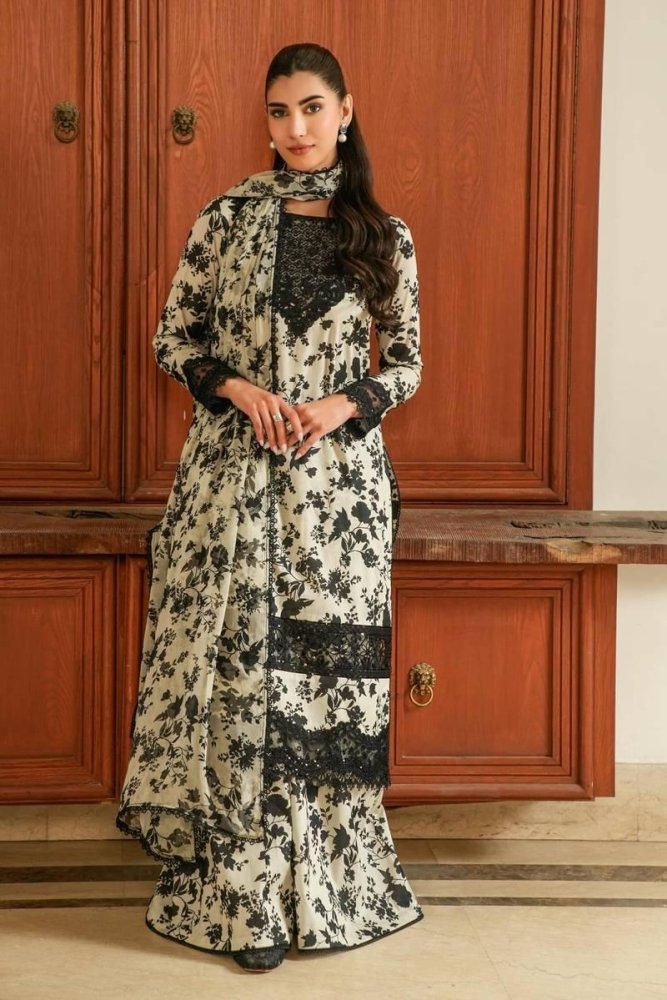 Karandi - 3PC Digital Printed Shirt with Karandi Digital Printed Dupatta - 1716 - Sapphire Studios