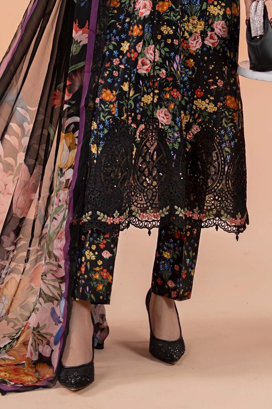 Karandi - 3PC Embroidered Shirt with Karandi Printed Dupatta - 3434 - Sapphire Studios