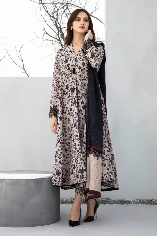KARANDI 3PC PRINTED SHIRT WITH KARANDI PRINTED DUAPTTA AND TROUSER - 802 - Sapphire Studios