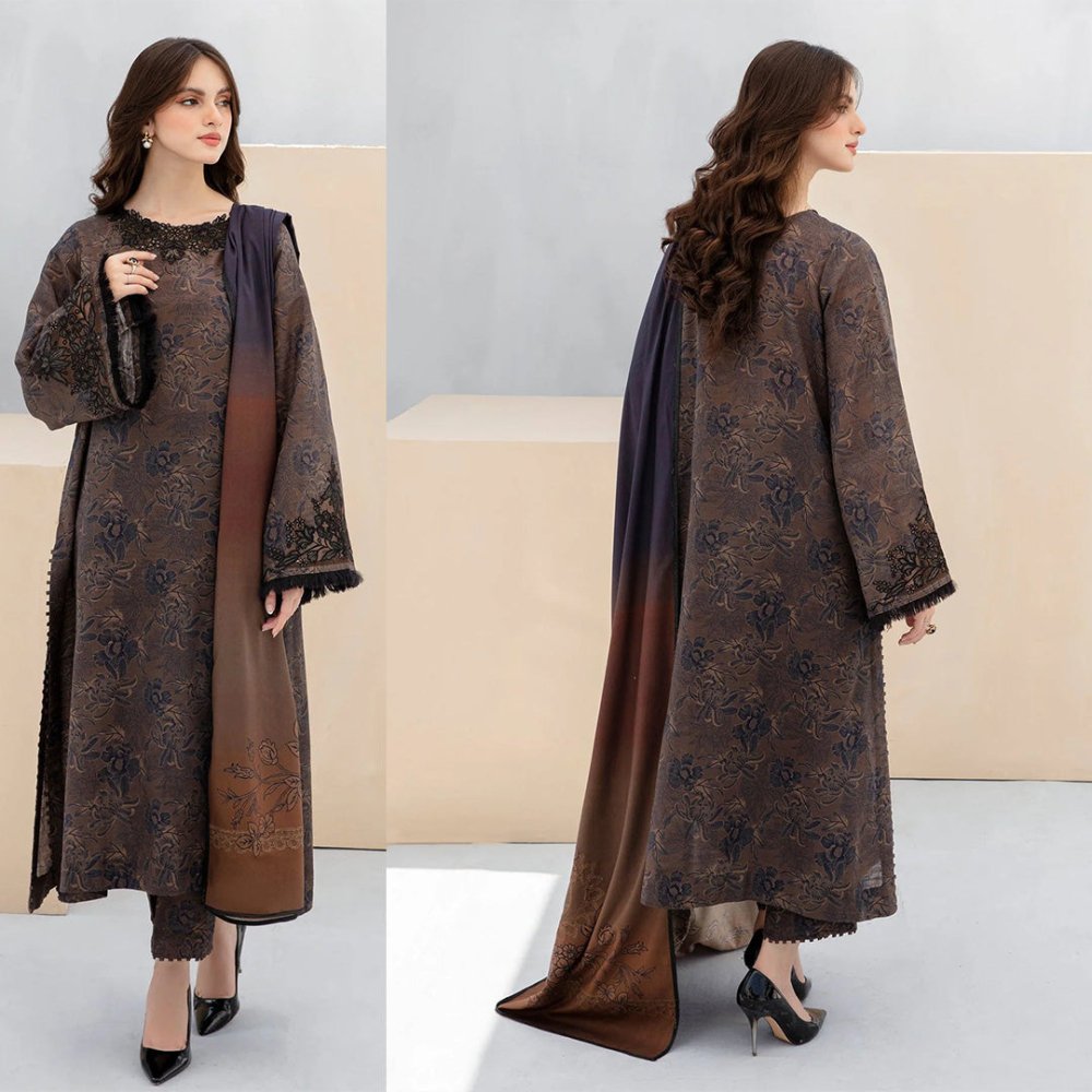 KARANDI 3PC PRINTED SHIRT WITH KARANDI PRINTED DUAPTTA AND TROUSER - 804 - Sapphire Studios