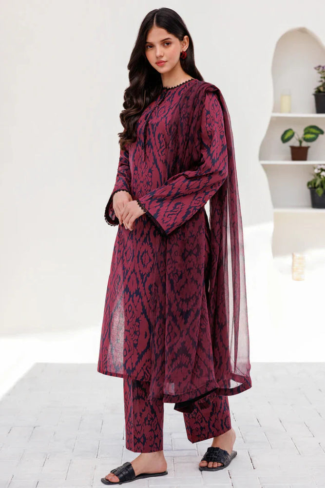 KARANDI 3PC PRINTED SHIRT WITH KARANDI PRINTED DUAPTTA AND TROUSER - 822 - Sapphire Studios