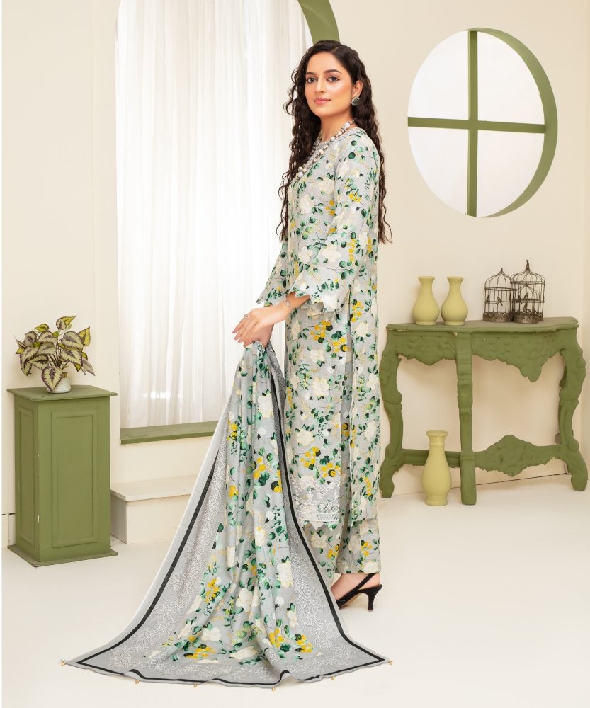 KHADDAR 3PC WITH KHADDAR PRINTED SHIRT & TROUSER - 915 - Sapphire Studios