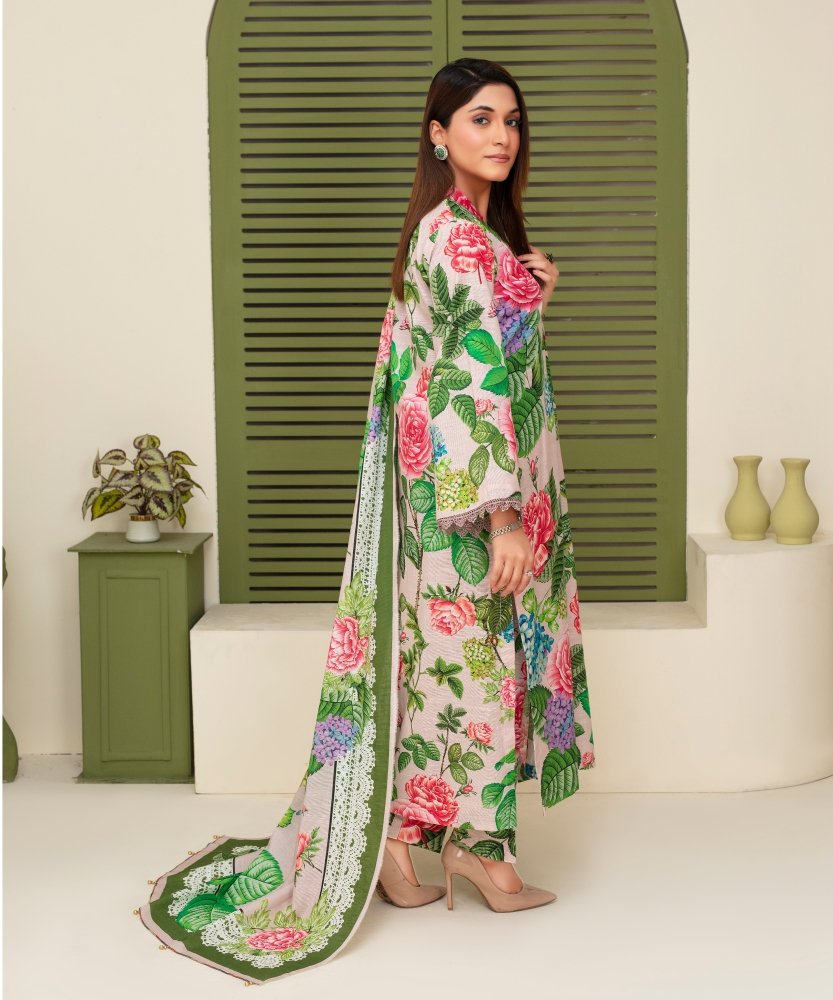 KHADDAR 3PC WITH KHADDAR PRINTED SHIRT & TROUSER - 918 - Sapphire Studios