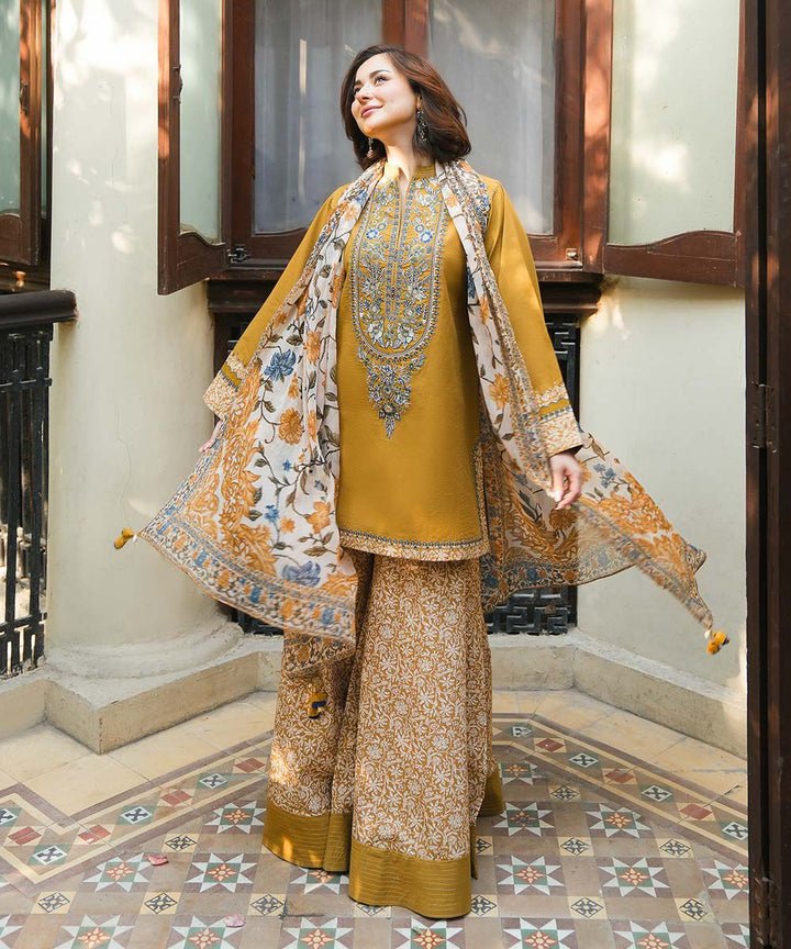KHADDAR - 3PC WITH KHADDAR PRINTED SHIRT & TROUSER - 931 - Sapphire Studios