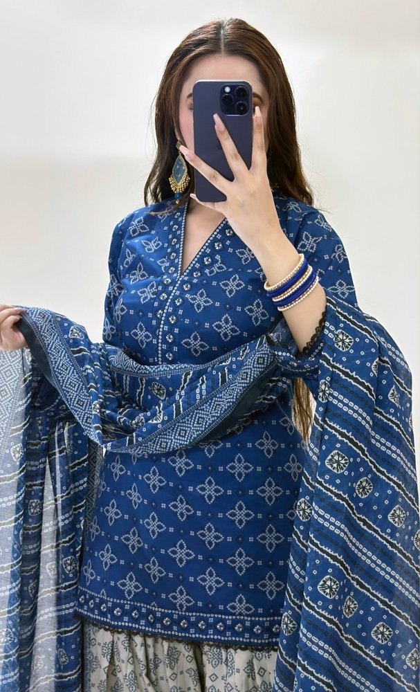 KHADDAR - 3PC WITH KHADDAR PRINTED SHIRT & TROUSER - 932 - Sapphire Studios