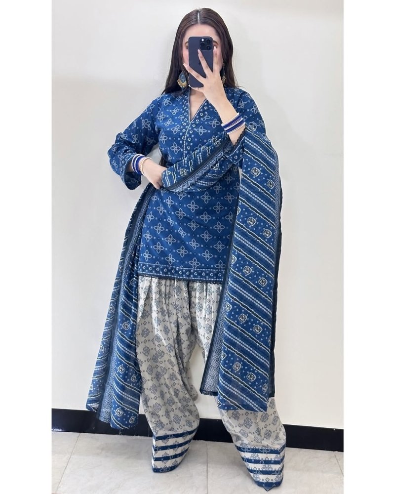 KHADDAR - 3PC WITH KHADDAR PRINTED SHIRT & TROUSER - 932 - Sapphire Studios